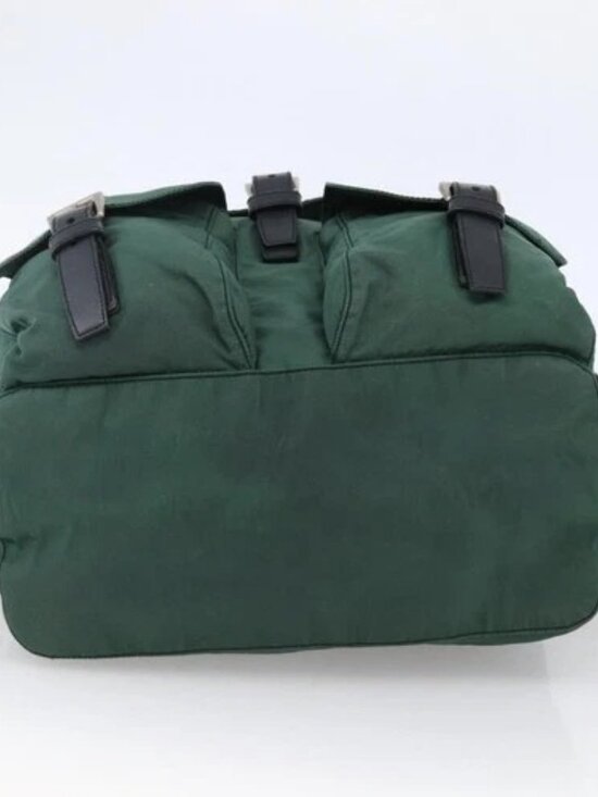 PRADA Backpack Nylon Green Silver Auth 172160 main image 14
